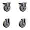 Service Caster 5'' Gray Poly Wheel Swivel Bolt Hole Caster Set with 2 Posi Lock Brakes, 4PK SCC-BH20S514-PPUB-PLB-2-S-2 - alternate 1